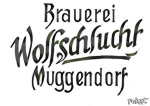 Historisches Logo der Brauerei Wolfschlucht anno 1900